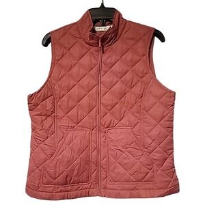 EUC ORVIS Quilted‎ Vest Womens Small Lightweight Full Zip Dusty Rose Pink